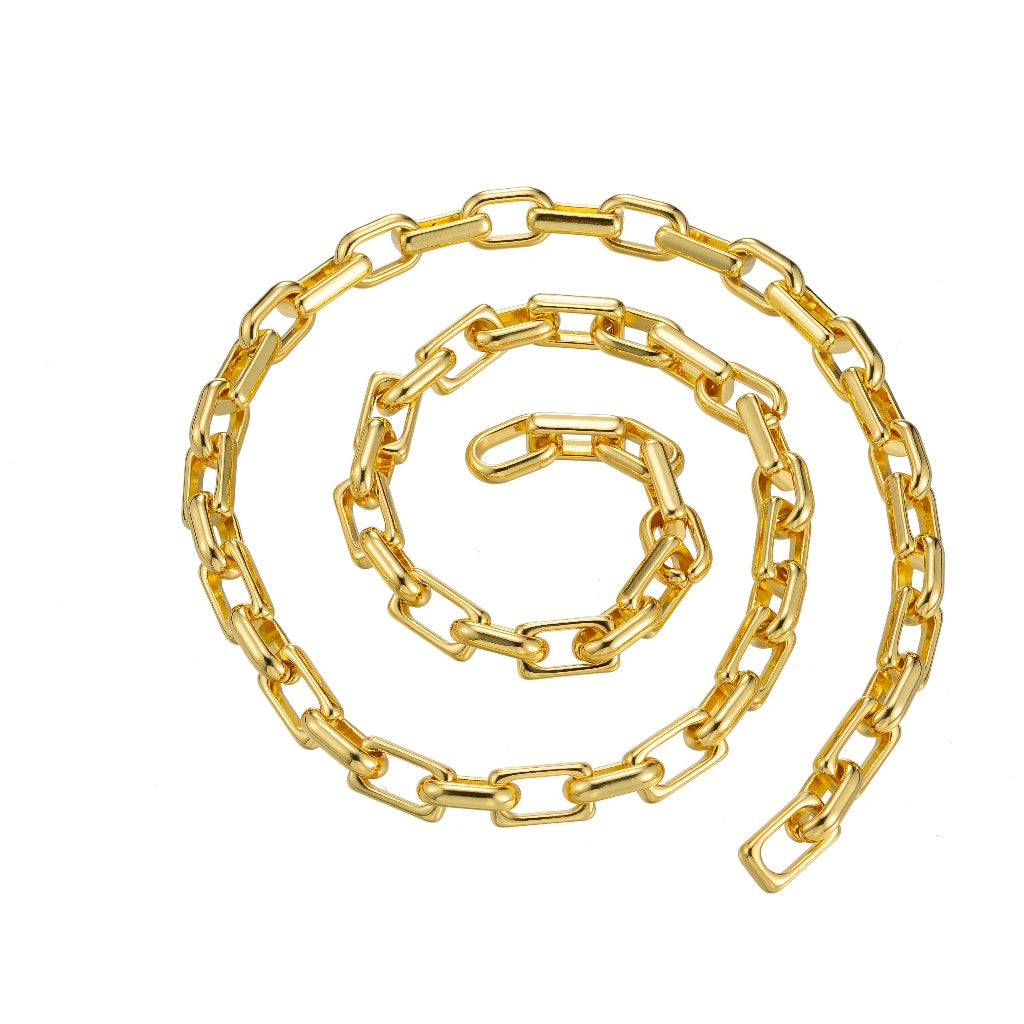 Thick Chunky Chain Unfinished DIY Chain Rantai Kalung Gelang Meteran Hypoallergenic Gold Filled