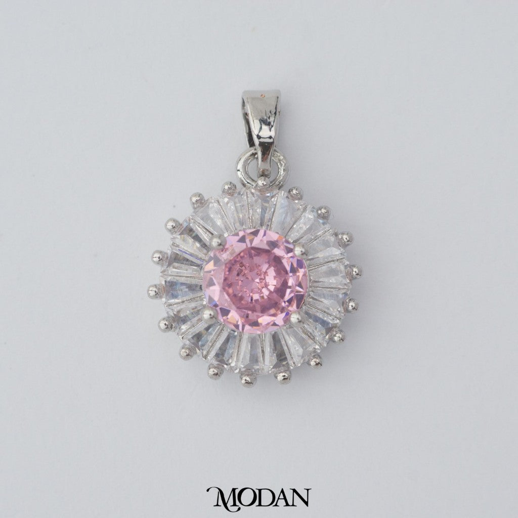 Sparkling Bridal Colorful Solitaire Pendant DIY Pendant Liontin Mata Satu Warna-Warni Hypoallergenic Gold Filled