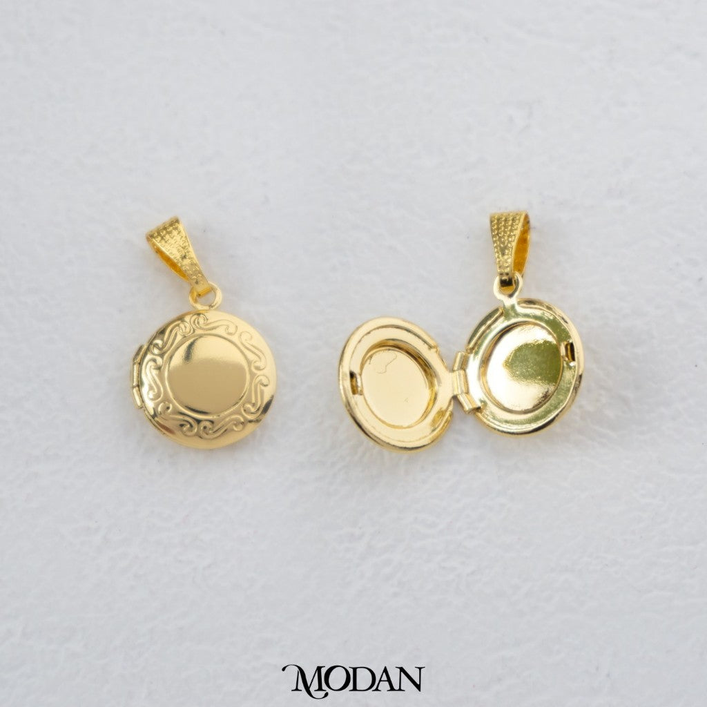 Round Classic Plain Photo Locket Pendant DIY Pendant Liontin Foto Bulat Hypoallergenic Gold Filled