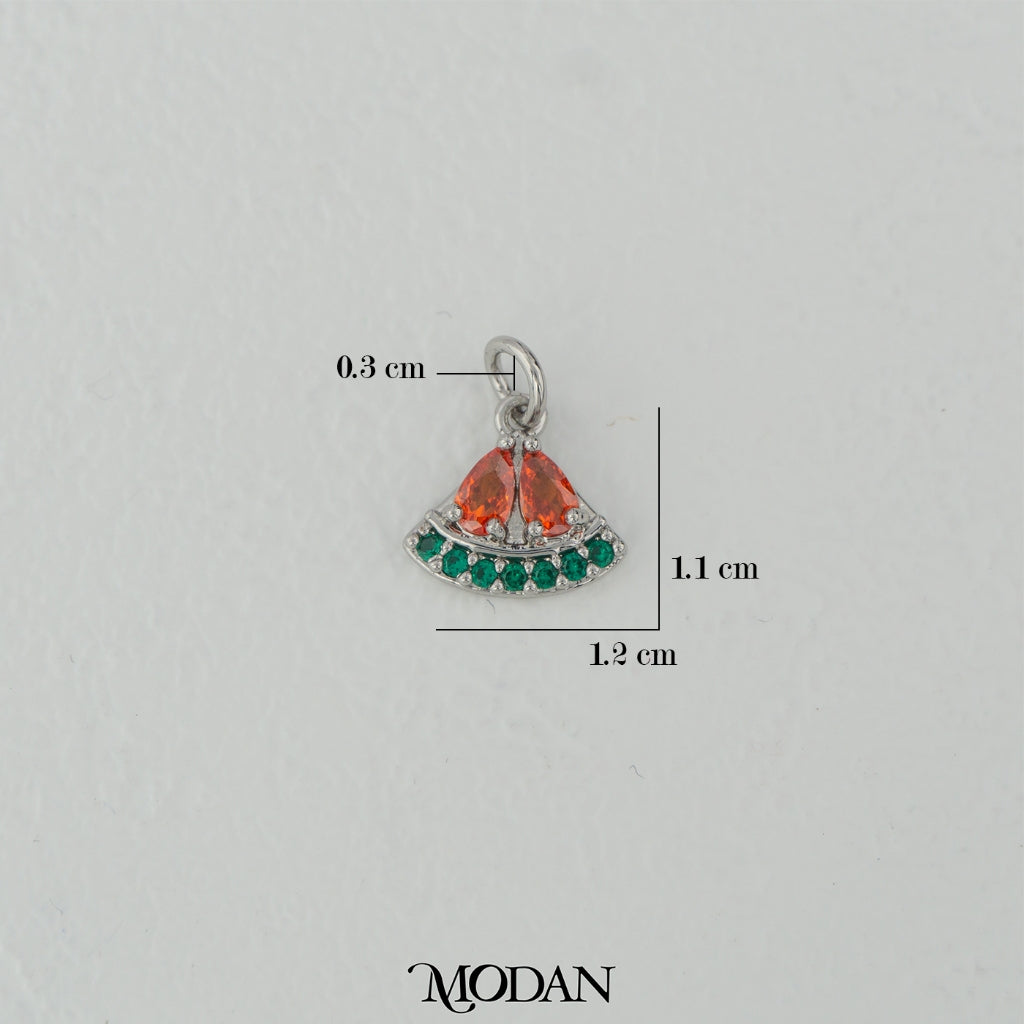 Fresh Fruit Summer Red Watermelon Charm DIY Charm Liontin Buah Semangka Hypoallergenic Gold Filled
