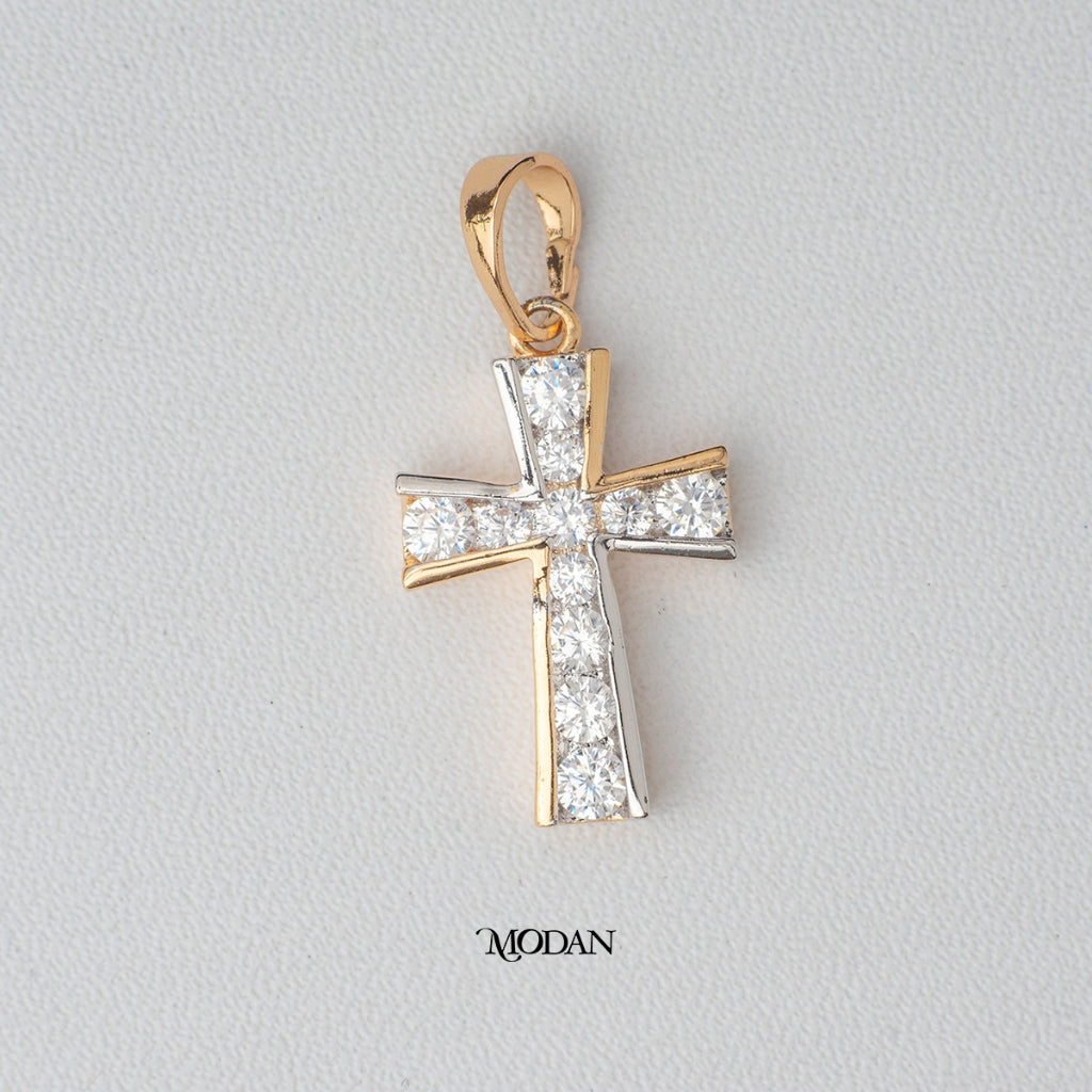 Rose Gold Religious Sparkling Cross DIY Pendant Liontin Salib Hypoallergenic Gold Plated
