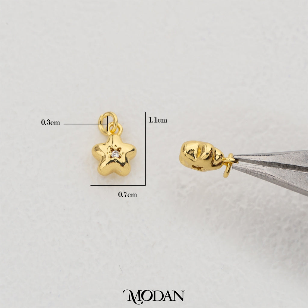 Celestial Little Star Charm DIY Charm Liontin Kalung/Gelang Bintang Hypoallergenic Gold Filled