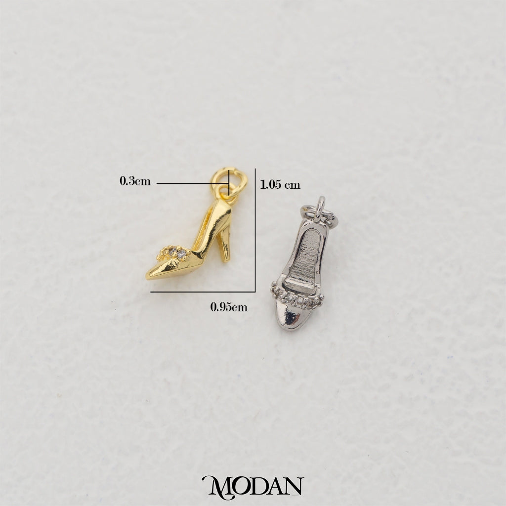 Adorable Mini High Heels DIY Charm Liontin Sepatu Wanita Hypoallergenic Gold Filled