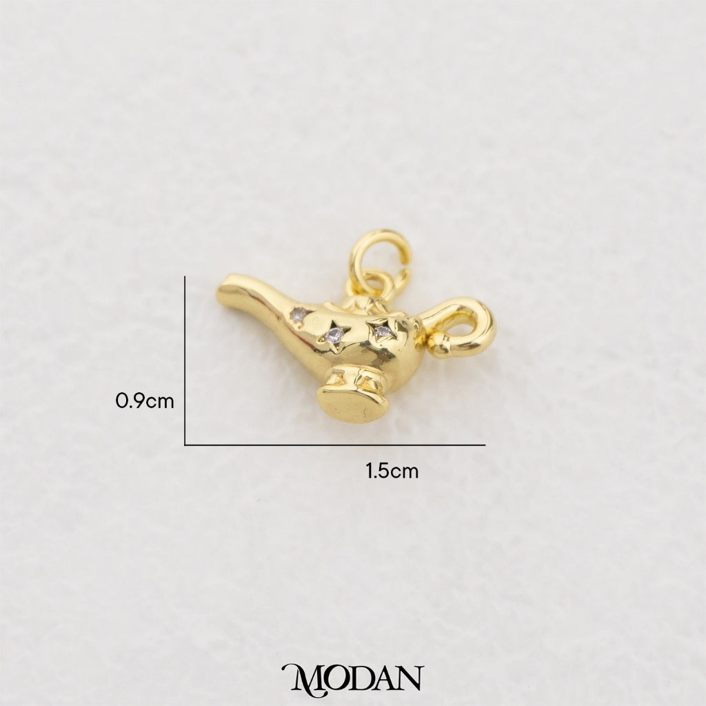 Magical Teapot Charm DIY Charm Liontin Teko Lampu Ajaib Hypoallergenic Gold Filled