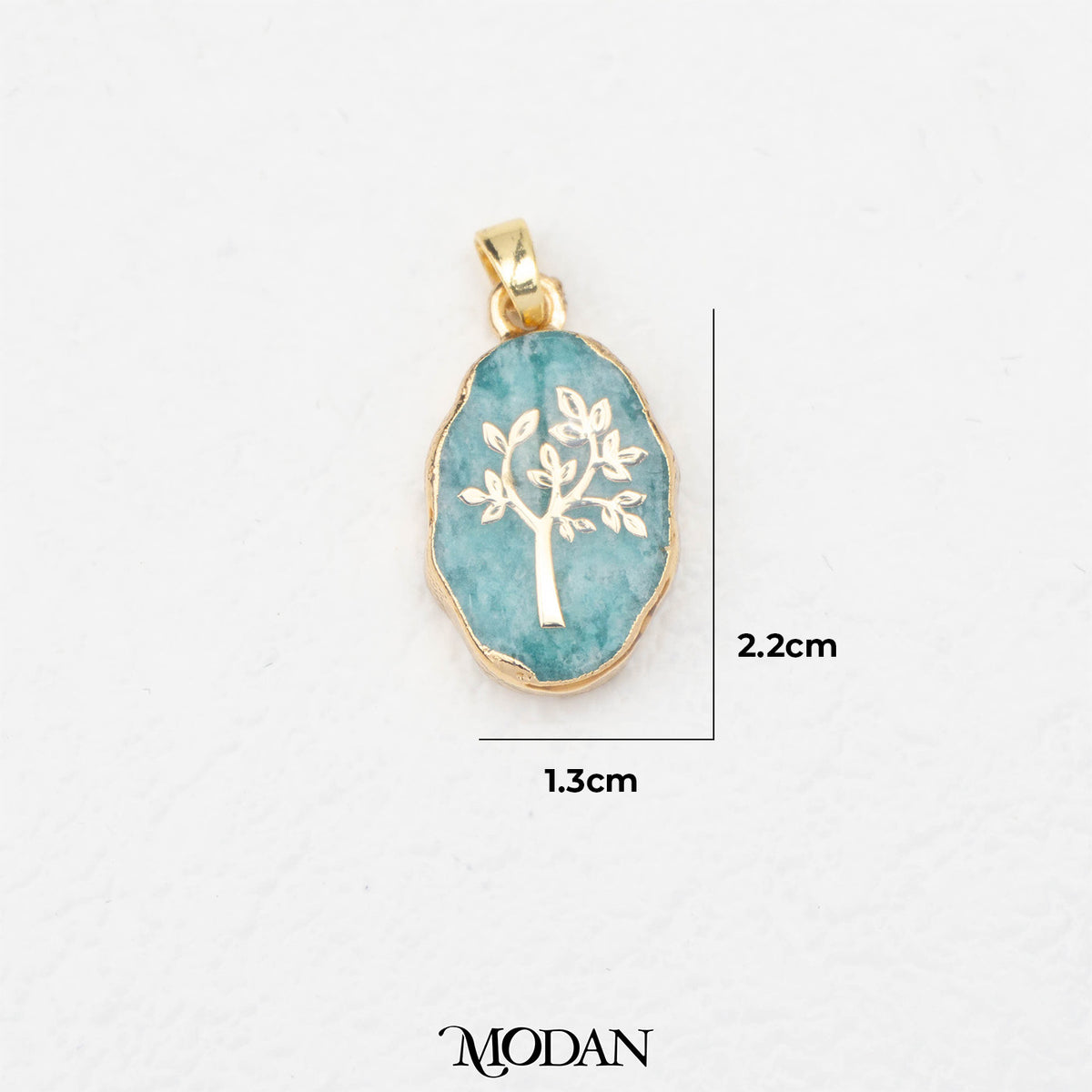 Natural Gemstones Amazonite Pendant DIY Pendant Liontin Batuan Alam Amazonite Hypoallergenic Gold Filled