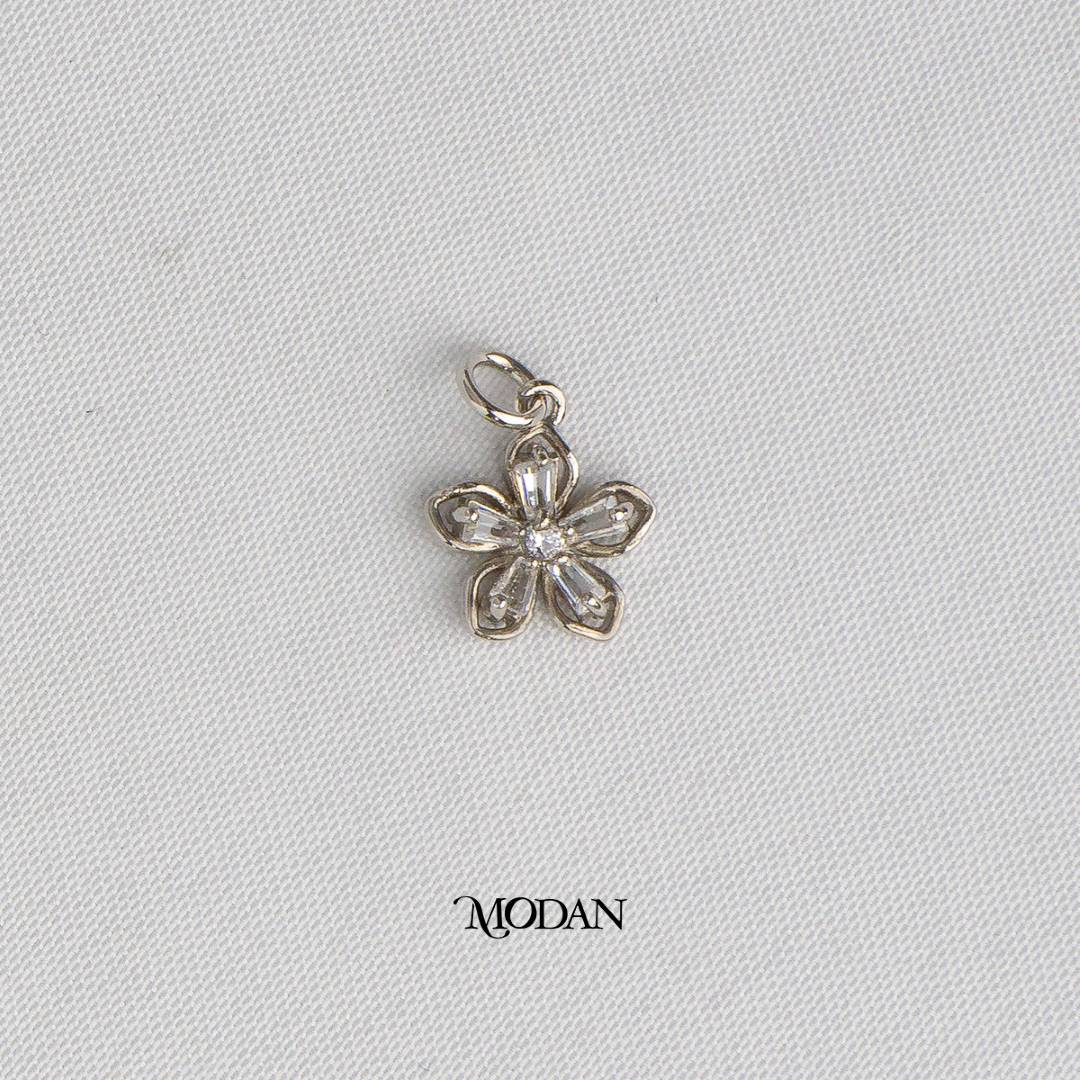 Pink Clear Blooming Flower DIY Charm Liontin Bunga Mekar Hypoallergenic Gold Plated