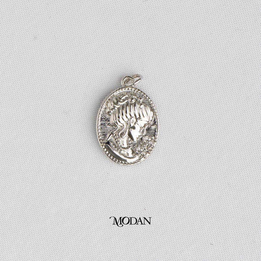 Double Sided Lady Flower Vintage DIY Charm Liontin Perempuan Bunga Hypoallergenic Gold Plated