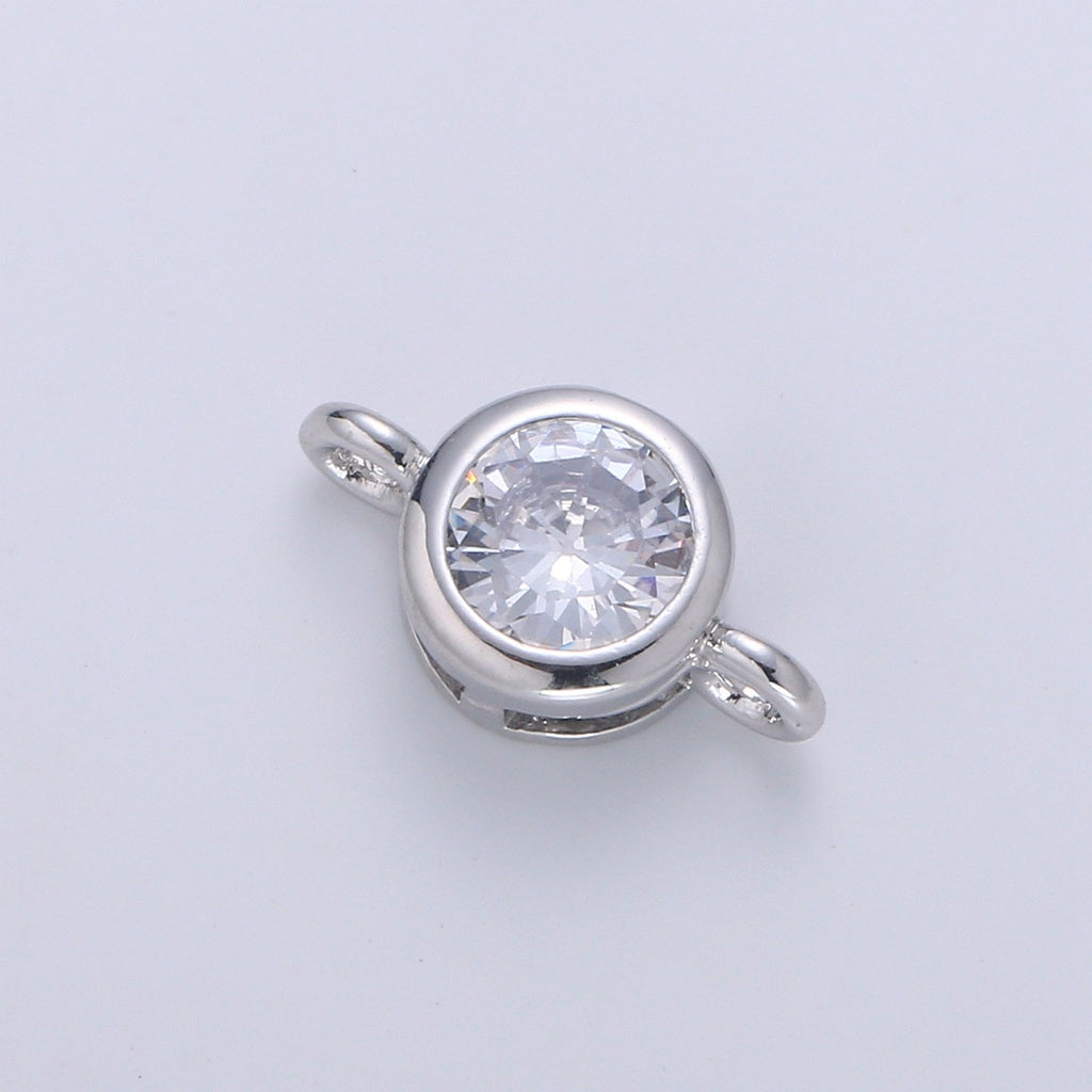 Minimalist Round Circle Bezel Cut DIY Connector Liontin Konektor Bulat Hypoallergenic Gold Filled