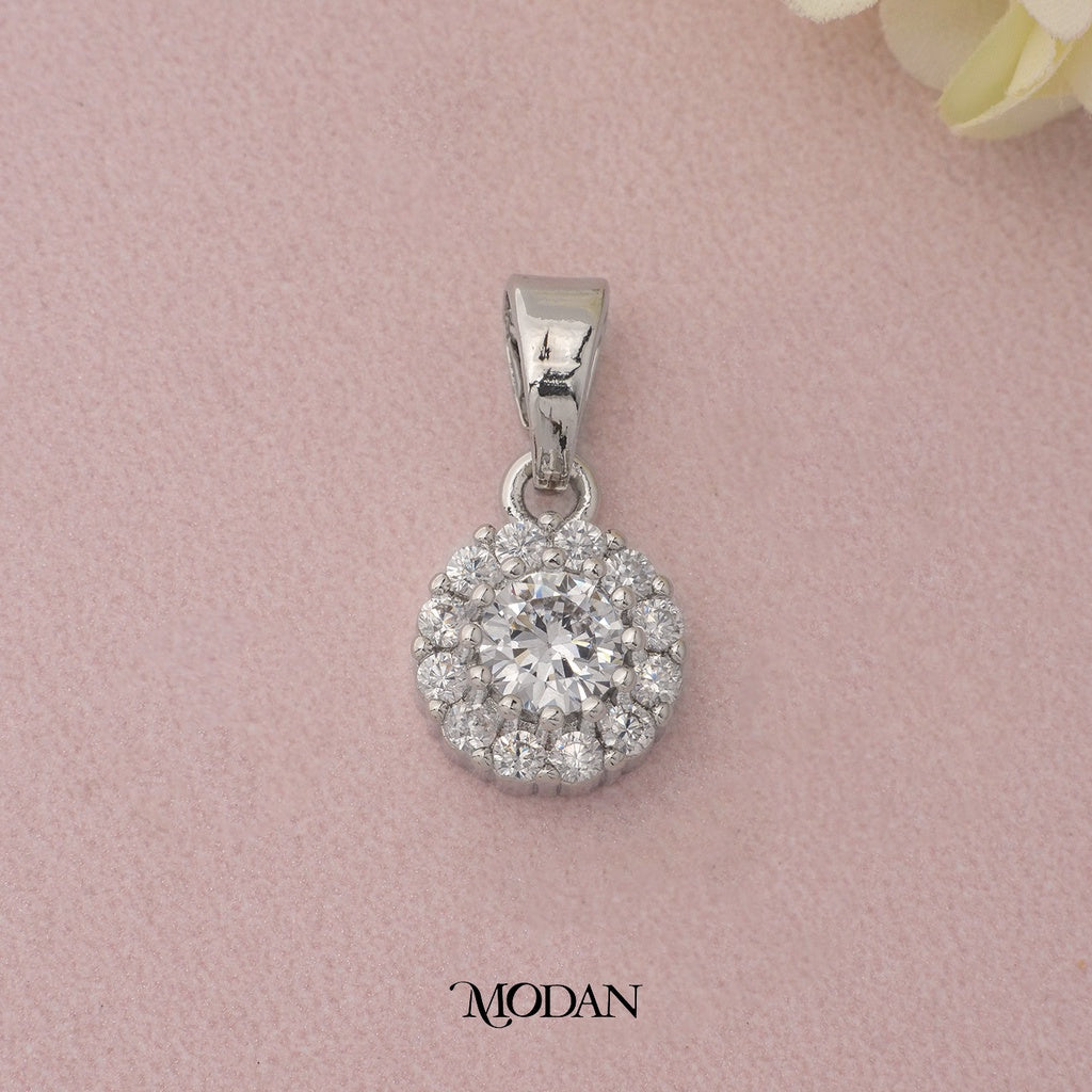 Sparkling Simple Round Pendant DIY Pendant Liontin Kalung Mata Satu Hypoallergenic Gold Filled