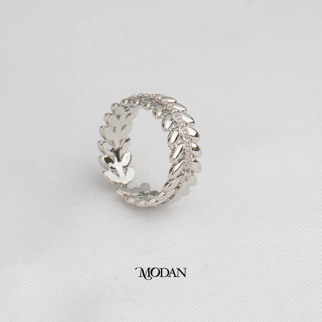Olive Leaf Adjustable Ring Cincin Daun Zaitun Hypoallergenic Gold Plated