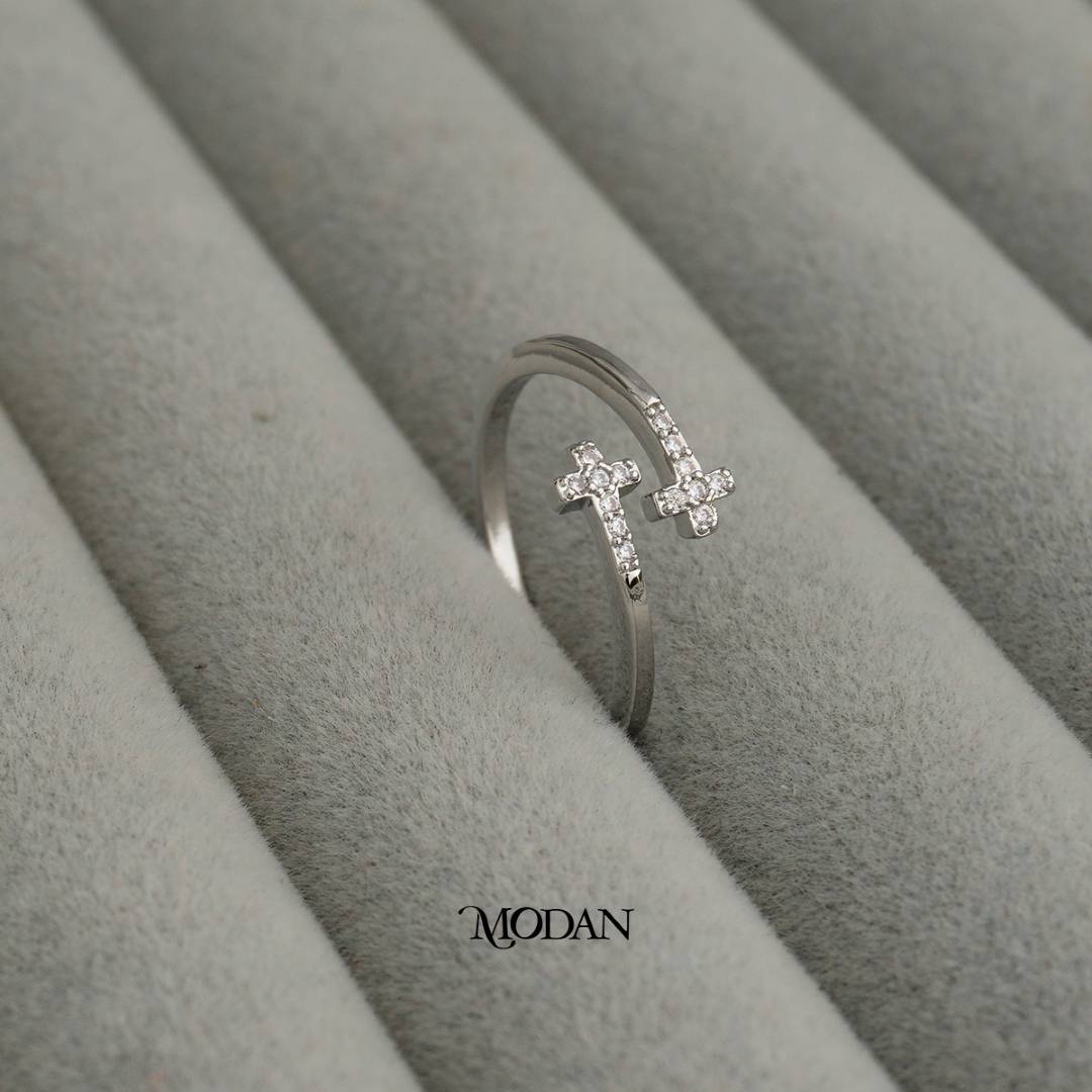 Sacred Cross Adjustable Ring Cincin Salib Suci Hypoallergenic Gold Plated