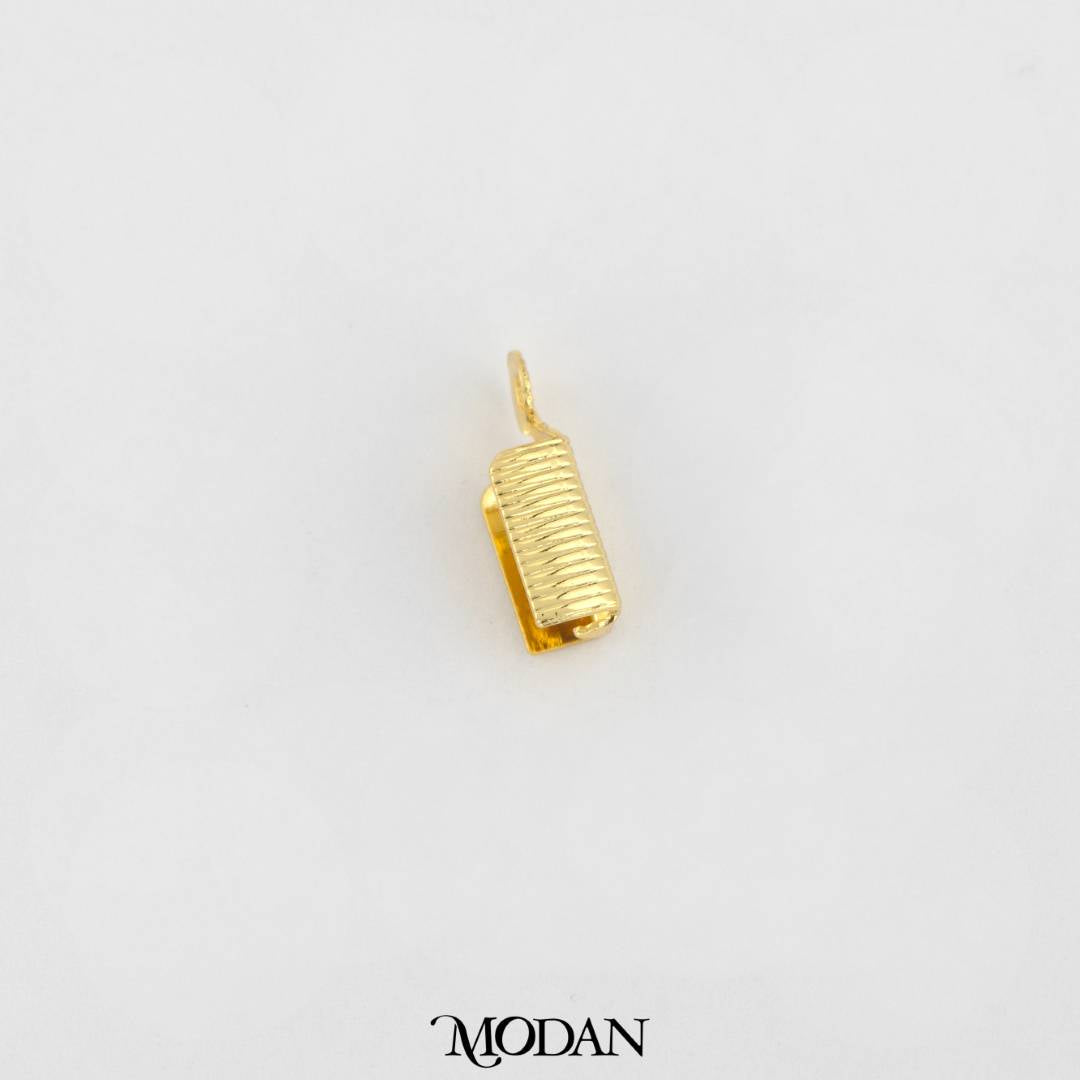 11mm Textured Cord Tip DIY Penjepit Rantai/Tali Hypoallergenic Gold Filled