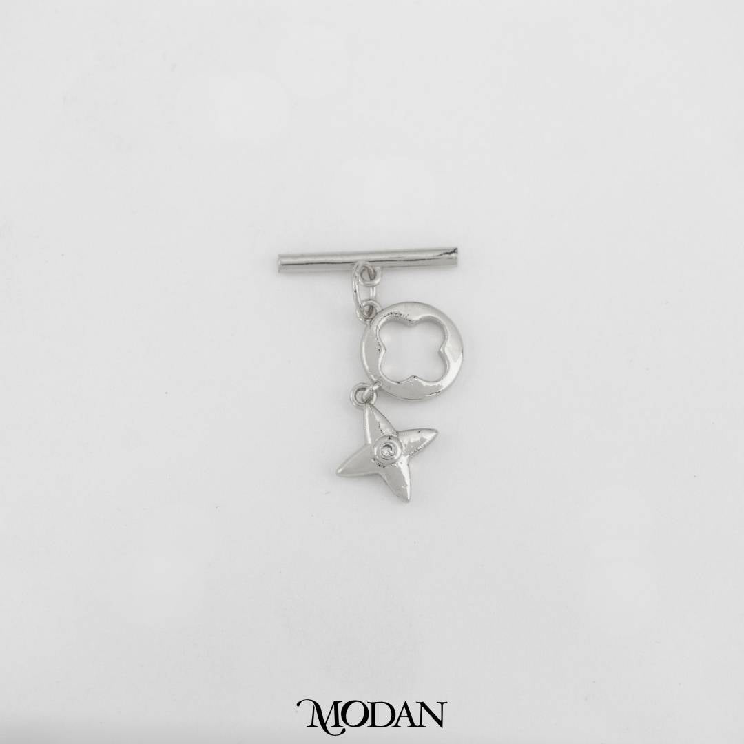 Clover and Star Dangle Toggle Clasp DIY Pengait Kalung/Gelang Bunga Bintang Hypoallergenic Gold Filled