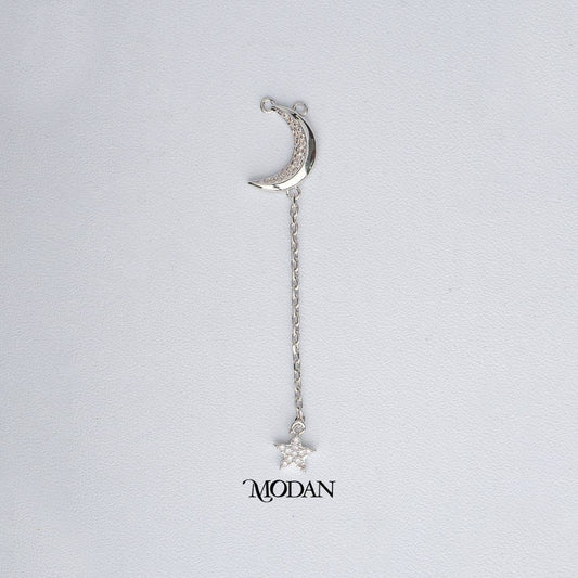 Crescent Moon and Dangling Star Necklace DIY Connector Liontin Konektor Bulan Bintang Hypoallergenic Gold Filled