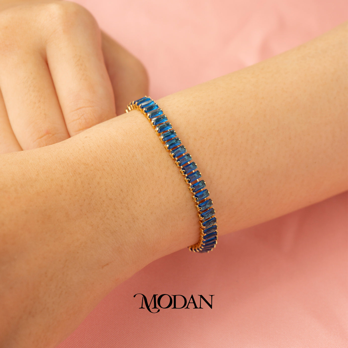 Colorful Baguette Adjustable Bracelet Gelang Fashion Warna Warni Hypoallergenic Gold Filled
