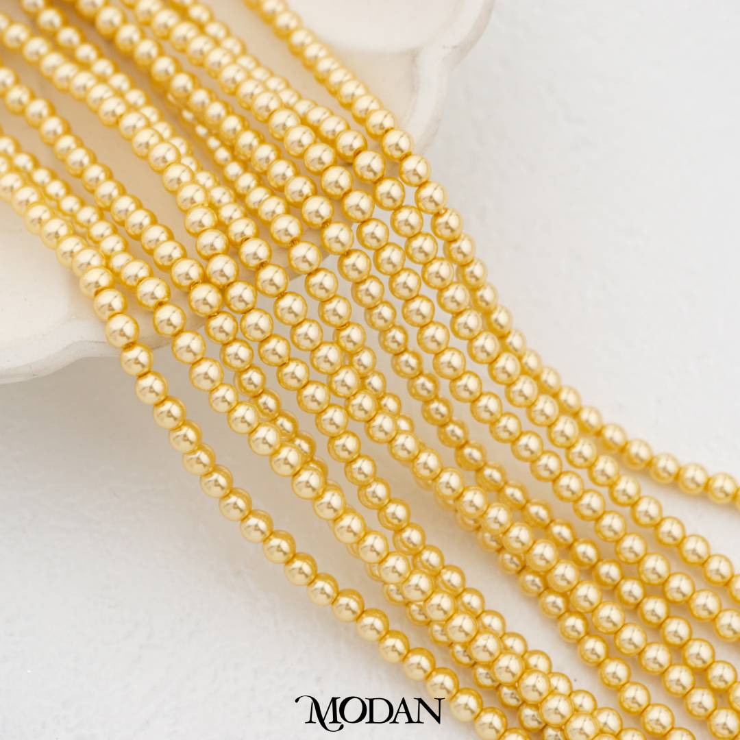 Shell Pearl 3mm Beads For DIY Jewelry Accessories Manik Mutiara White Pink Gold Purple Cream Hypoallergenic
