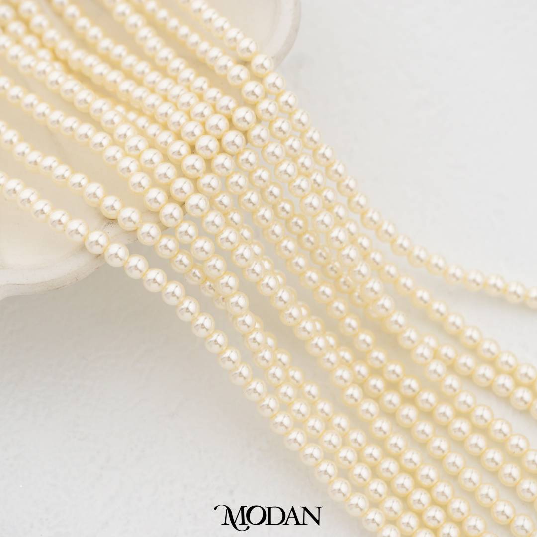 Shell Pearl 3mm Beads For DIY Jewelry Accessories Manik Mutiara White Pink Gold Purple Cream Hypoallergenic
