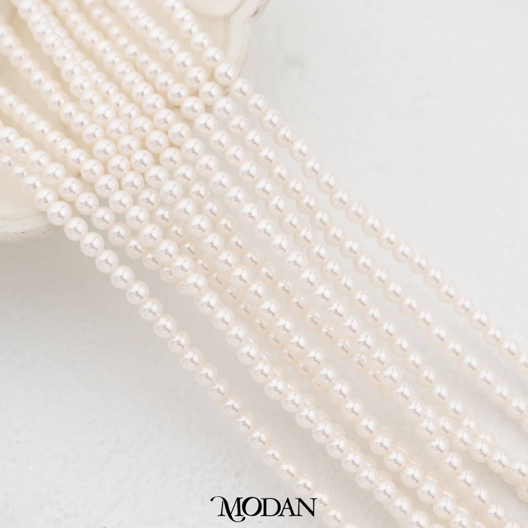 Shell Pearl 3mm Beads For DIY Jewelry Accessories Manik Mutiara White Pink Gold Purple Cream Hypoallergenic