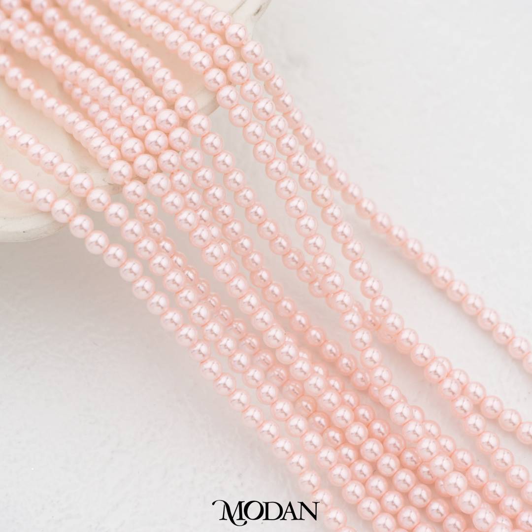 Shell Pearl 3mm Beads For DIY Jewelry Accessories Manik Mutiara White Pink Gold Purple Cream Hypoallergenic