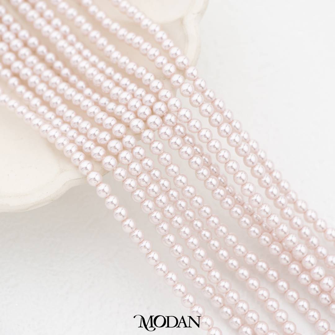 Shell Pearl 3mm Beads For DIY Jewelry Accessories Manik Mutiara White Pink Gold Purple Cream Hypoallergenic