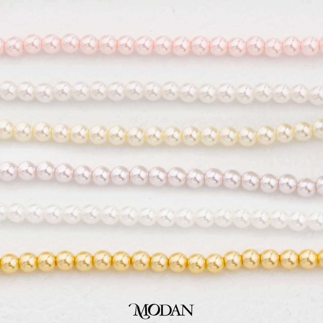 Shell Pearl 3mm Beads For DIY Jewelry Accessories Manik Mutiara White Pink Gold Purple Cream Hypoallergenic