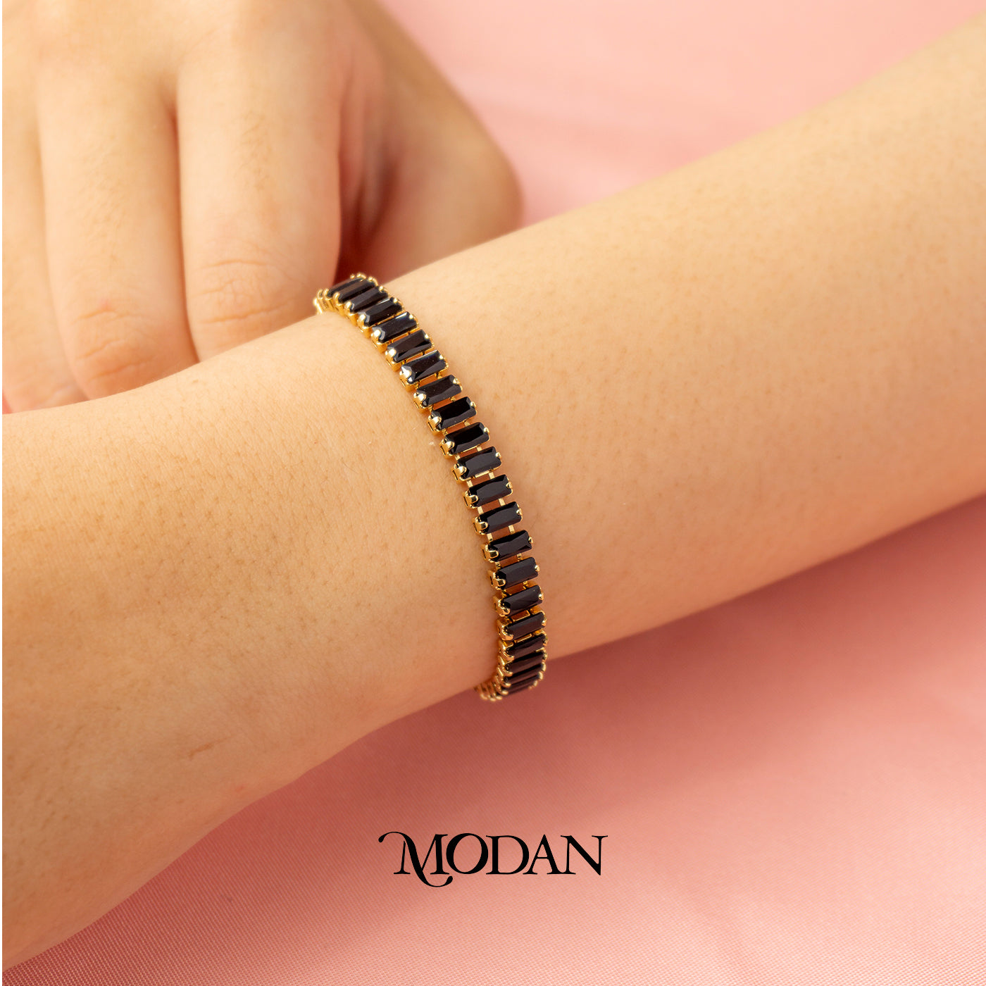 Colorful Baguette Adjustable Bracelet Gelang Fashion Warna Warni Hypoallergenic Gold Filled