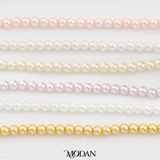 Shell Pearl Beads For DIY Jewelry Accessories Manik Mutiara White Pink Gold Purple Hypoallergenic