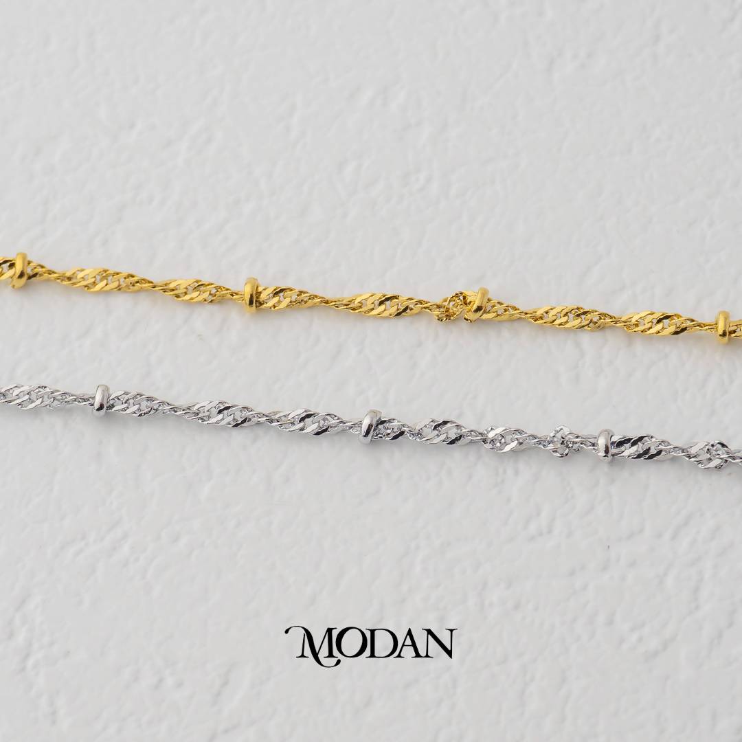 Singapore Chain 45cm DIY Rantai Kalung Biji Lada Hypoallergenic Gold Filled