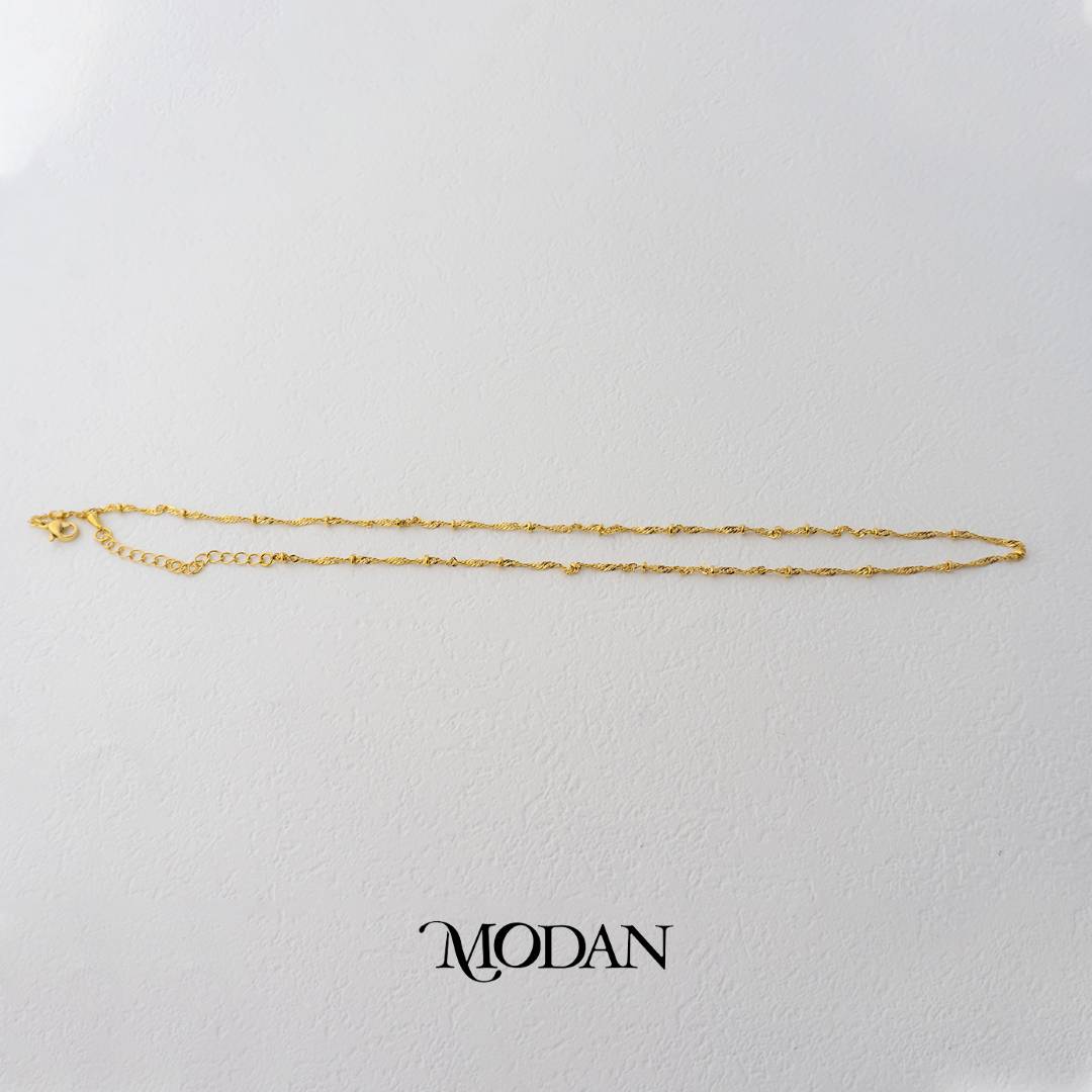 Singapore Chain 45cm DIY Rantai Kalung Biji Lada Hypoallergenic Gold Filled