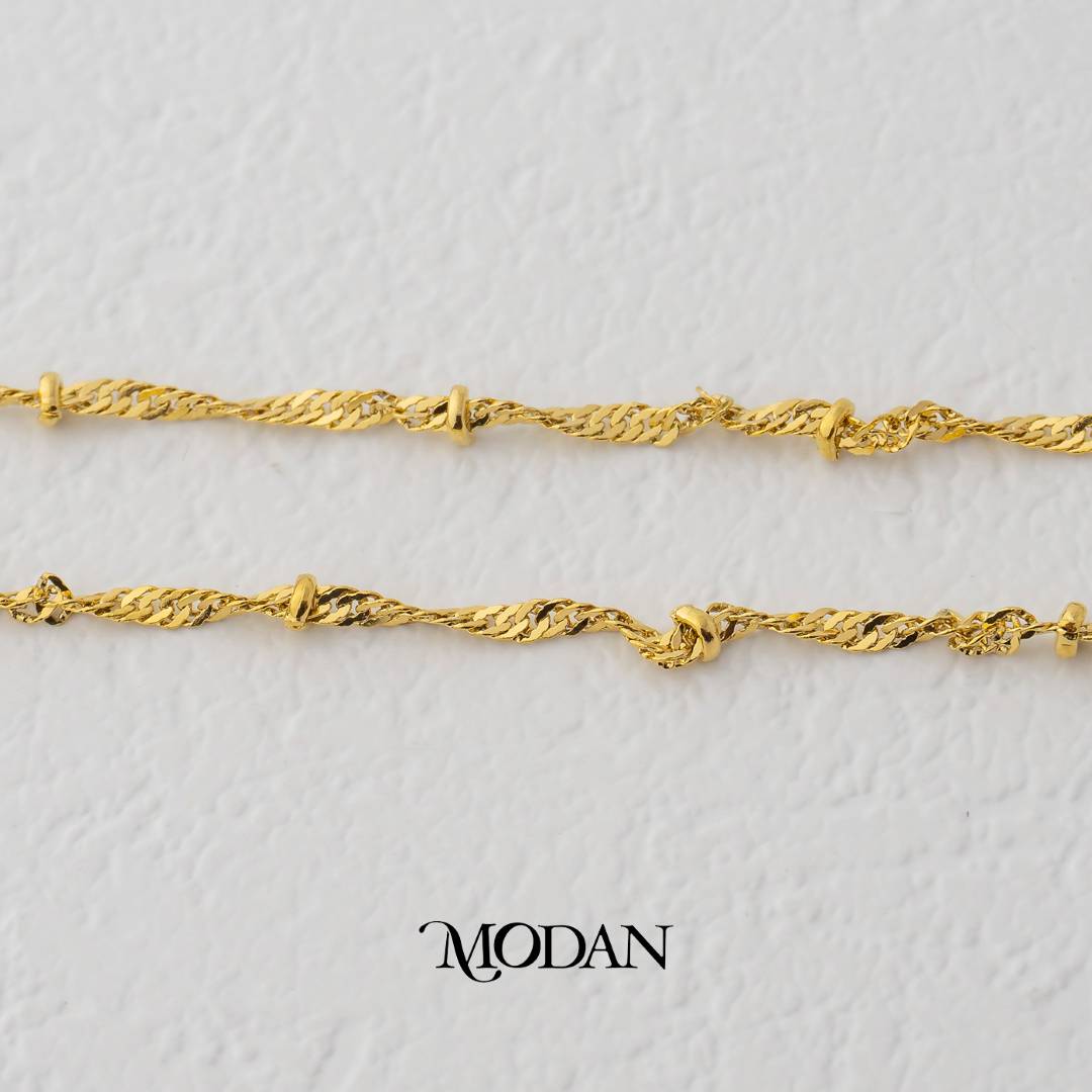 Singapore Chain 45cm DIY Rantai Kalung Biji Lada Hypoallergenic Gold Filled