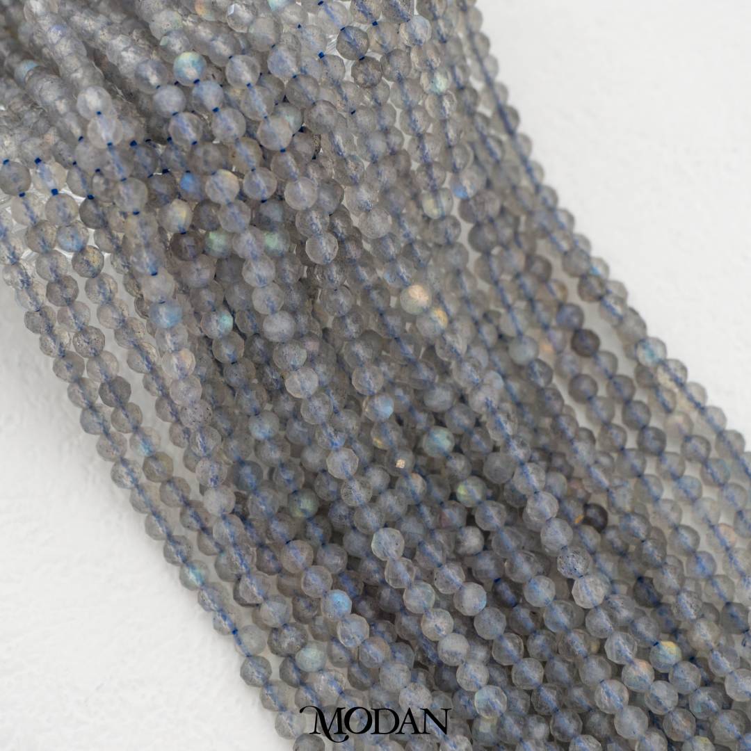 Natural Gemstones 3mm Beads For DIY Jewelry Accessories Manik Batuan Alam Tourmaline Pink Opal Garnet Moonstone