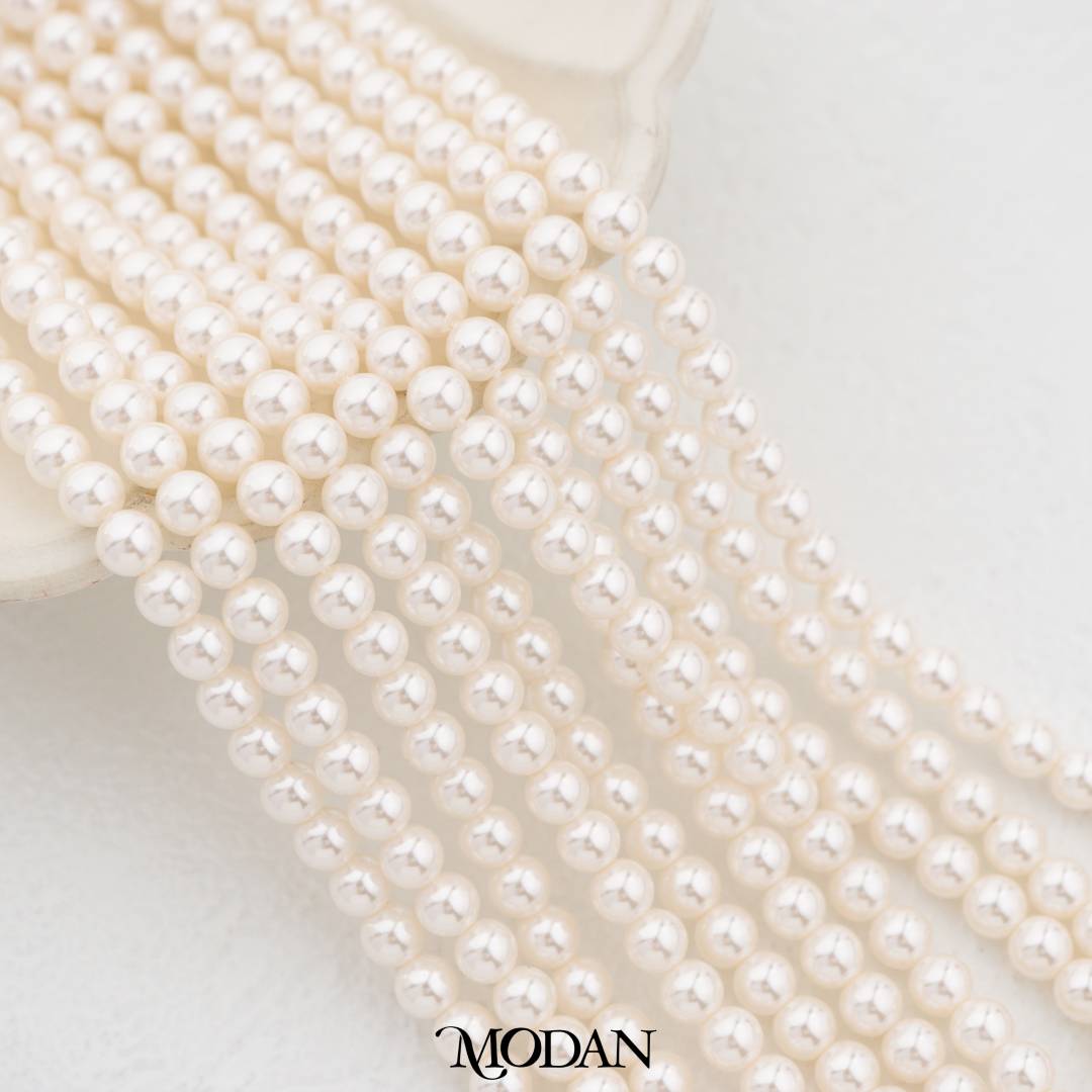 Shell Pearl 4mm Beads For DIY Jewelry Accessories Manik Mutiara White Pink Gold Purple Cream Hypoallergenic