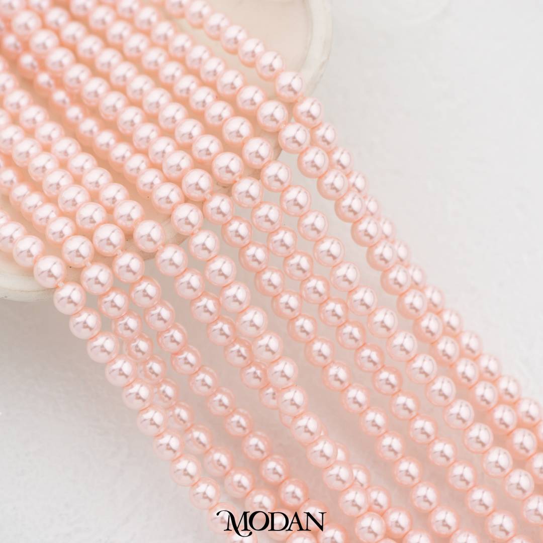 Shell Pearl 4mm Beads For DIY Jewelry Accessories Manik Mutiara White Pink Gold Purple Cream Hypoallergenic