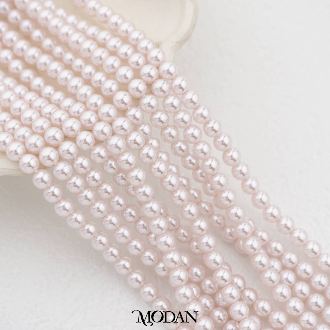 Shell Pearl 4mm Beads For DIY Jewelry Accessories Manik Mutiara White Pink Gold Purple Cream Hypoallergenic