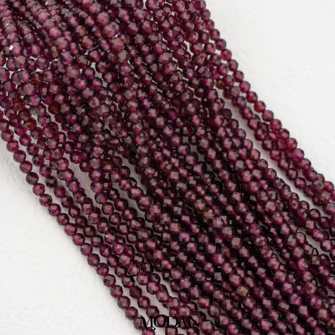 Natural Gemstones 3mm Beads For DIY Jewelry Accessories Manik Batuan Alam Tourmaline Pink Opal Garnet Moonstone