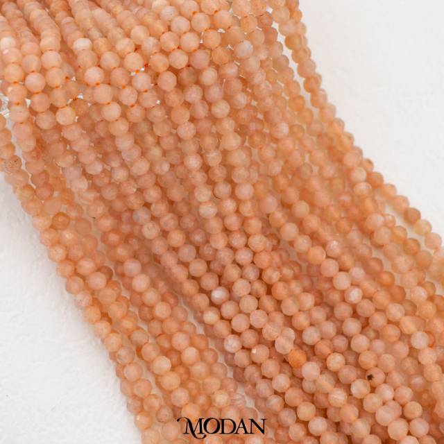 Natural Gemstones 3mm Beads For DIY Jewelry Accessories Manik Batuan Alam Tourmaline Pink Opal Garnet Moonstone