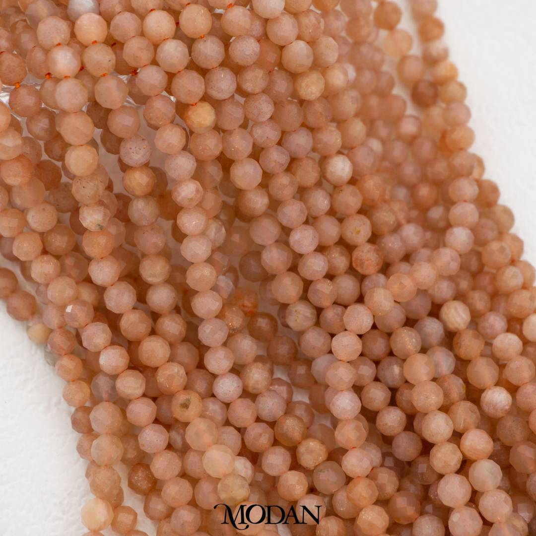 Natural Gemstones 4mm Beads For DIY Jewelry Accessories Manik Batuan Alam Tourmaline Pink Opal Garnet Moonstone