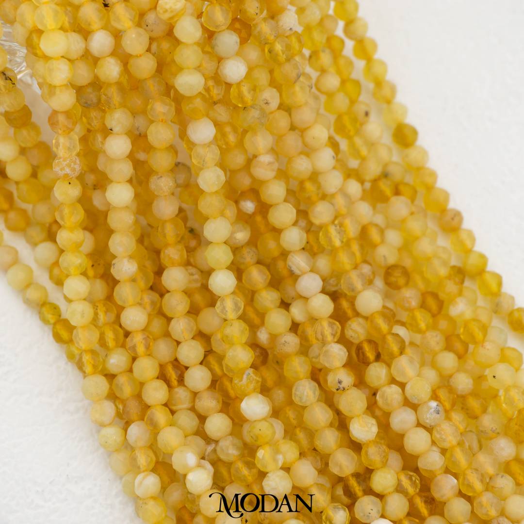 Natural Gemstones 4mm Beads For DIY Jewelry Accessories Manik Batuan Alam Tourmaline Pink Opal Garnet Moonstone