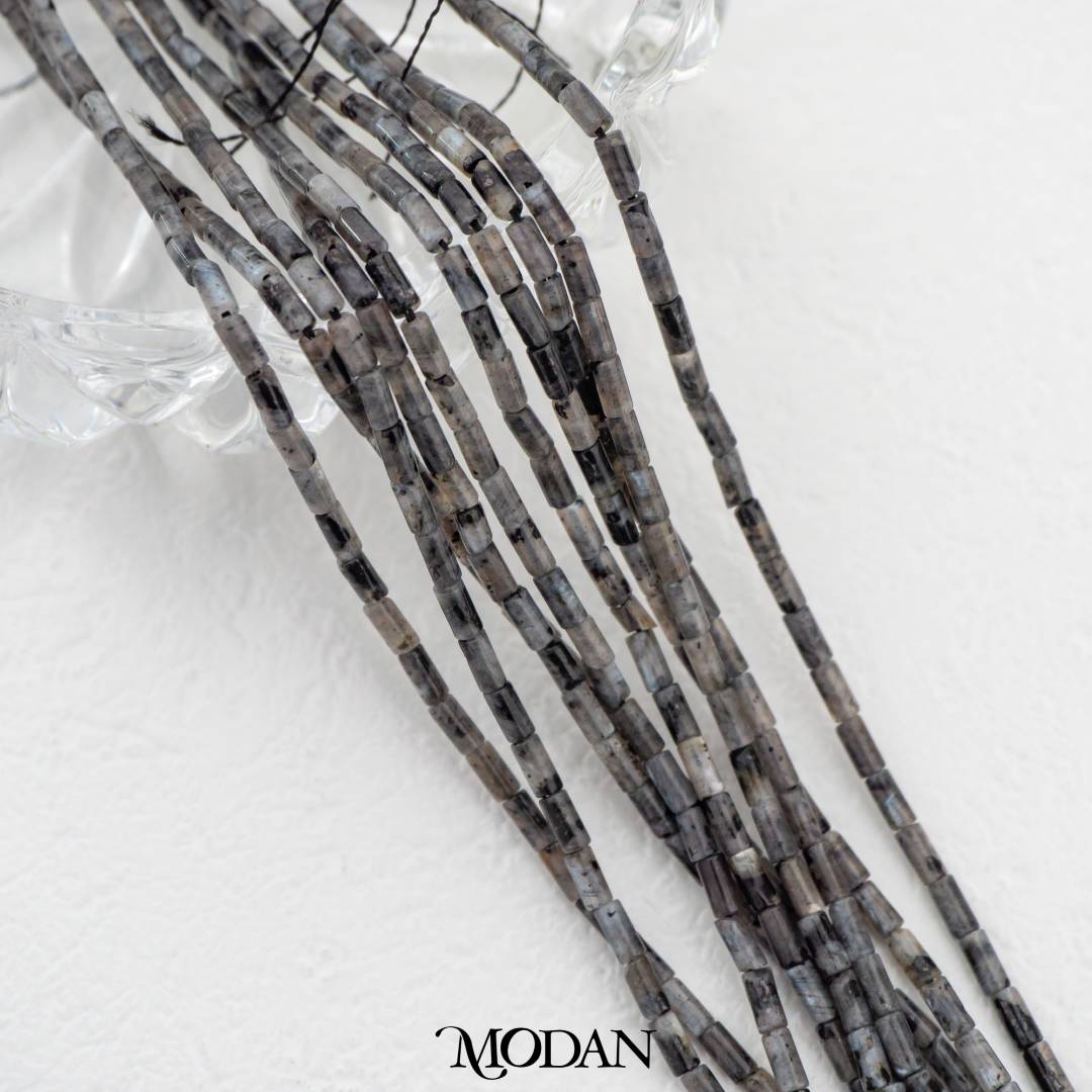 Natural Gemstones 3mm Beads Flat Tube DIY Jewelry Accessories Manik Batuan Alam