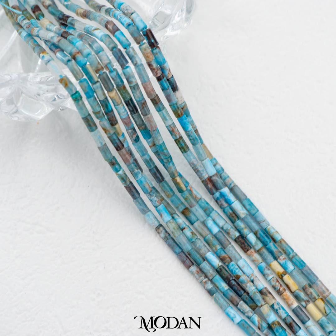 Natural Gemstones 3mm Beads Flat Tube DIY Jewelry Accessories Manik Batuan Alam