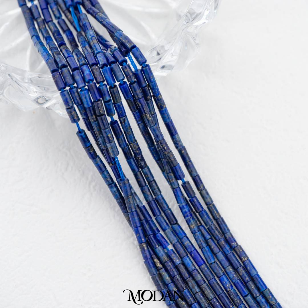 Natural Gemstones 3mm Beads Flat Tube DIY Jewelry Accessories Manik Batuan Alam