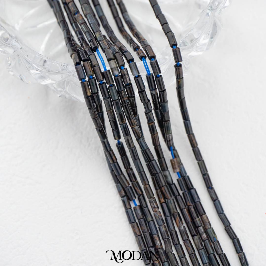 Natural Gemstones 3mm Beads Flat Tube DIY Jewelry Accessories Manik Batuan Alam