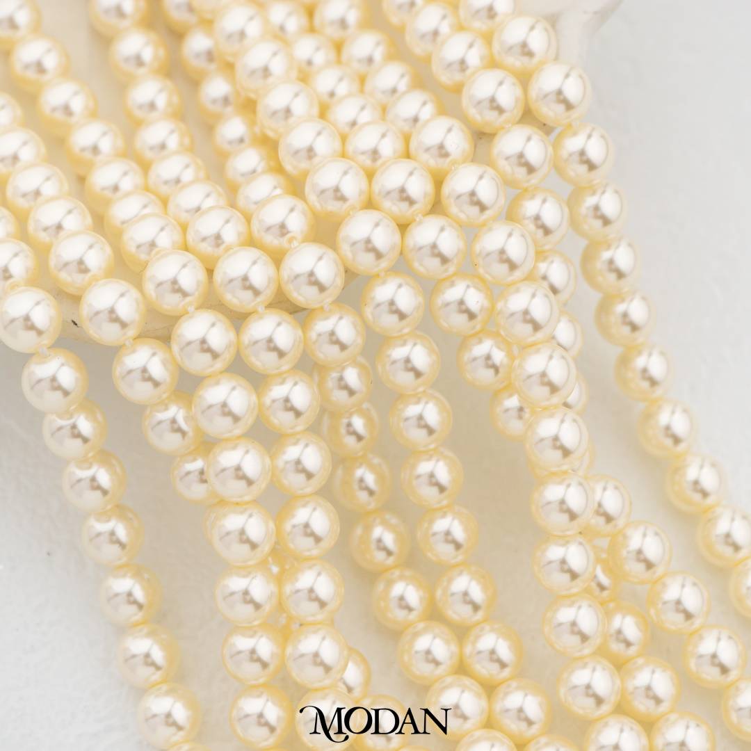 Shell Pearl 6mm Beads For DIY Jewelry Accessories Manik Mutiara White Pink Gold Purple Cream Violet Hypoallergenic