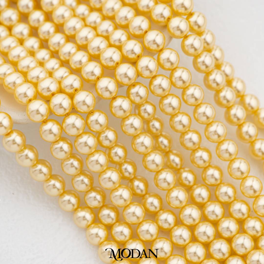 Shell Pearl 6mm Beads For DIY Jewelry Accessories Manik Mutiara White Pink Gold Purple Cream Violet Hypoallergenic