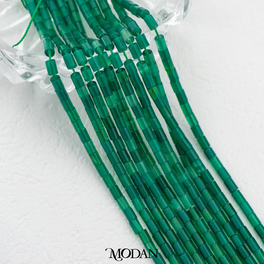 Natural Gemstones 3mm Beads Flat Tube DIY Jewelry Accessories Manik Batuan Alam