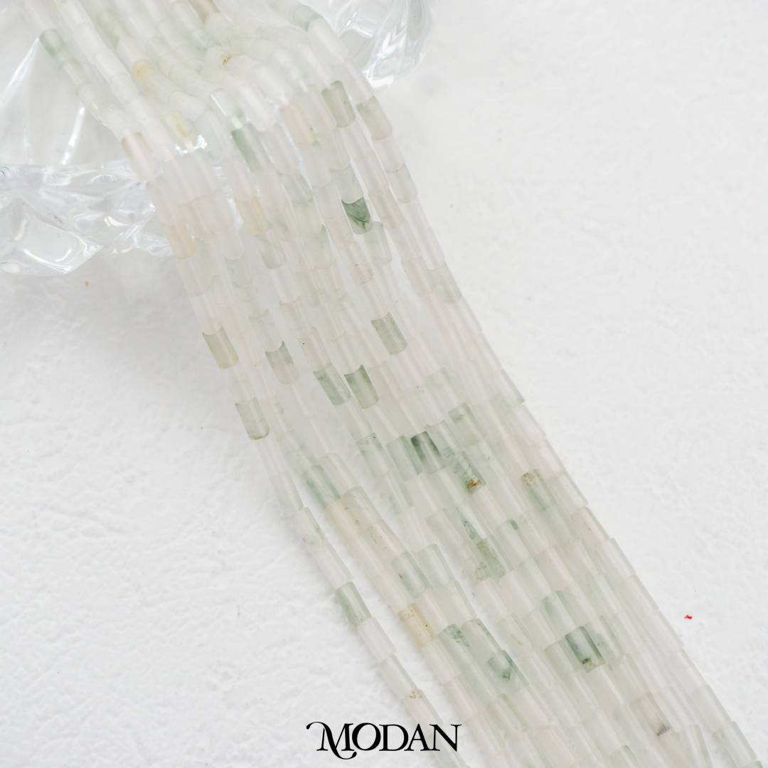 Natural Gemstones 3mm Beads Flat Tube DIY Jewelry Accessories Manik Batuan Alam