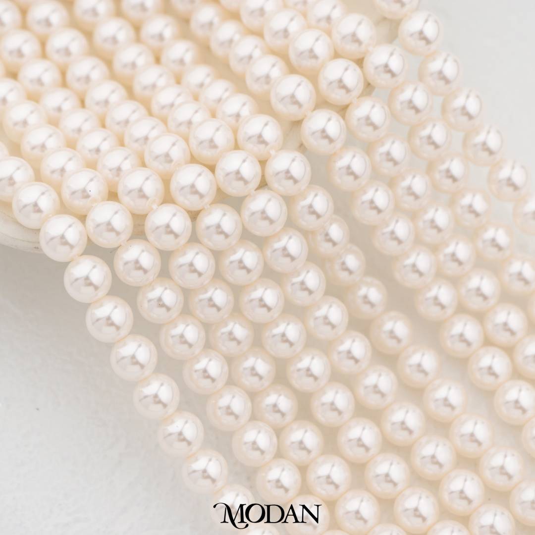 Shell Pearl 6mm Beads For DIY Jewelry Accessories Manik Mutiara White Pink Gold Purple Cream Violet Hypoallergenic