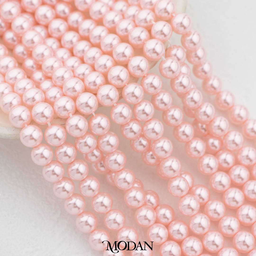 Shell Pearl 6mm Beads For DIY Jewelry Accessories Manik Mutiara White Pink Gold Purple Cream Violet Hypoallergenic