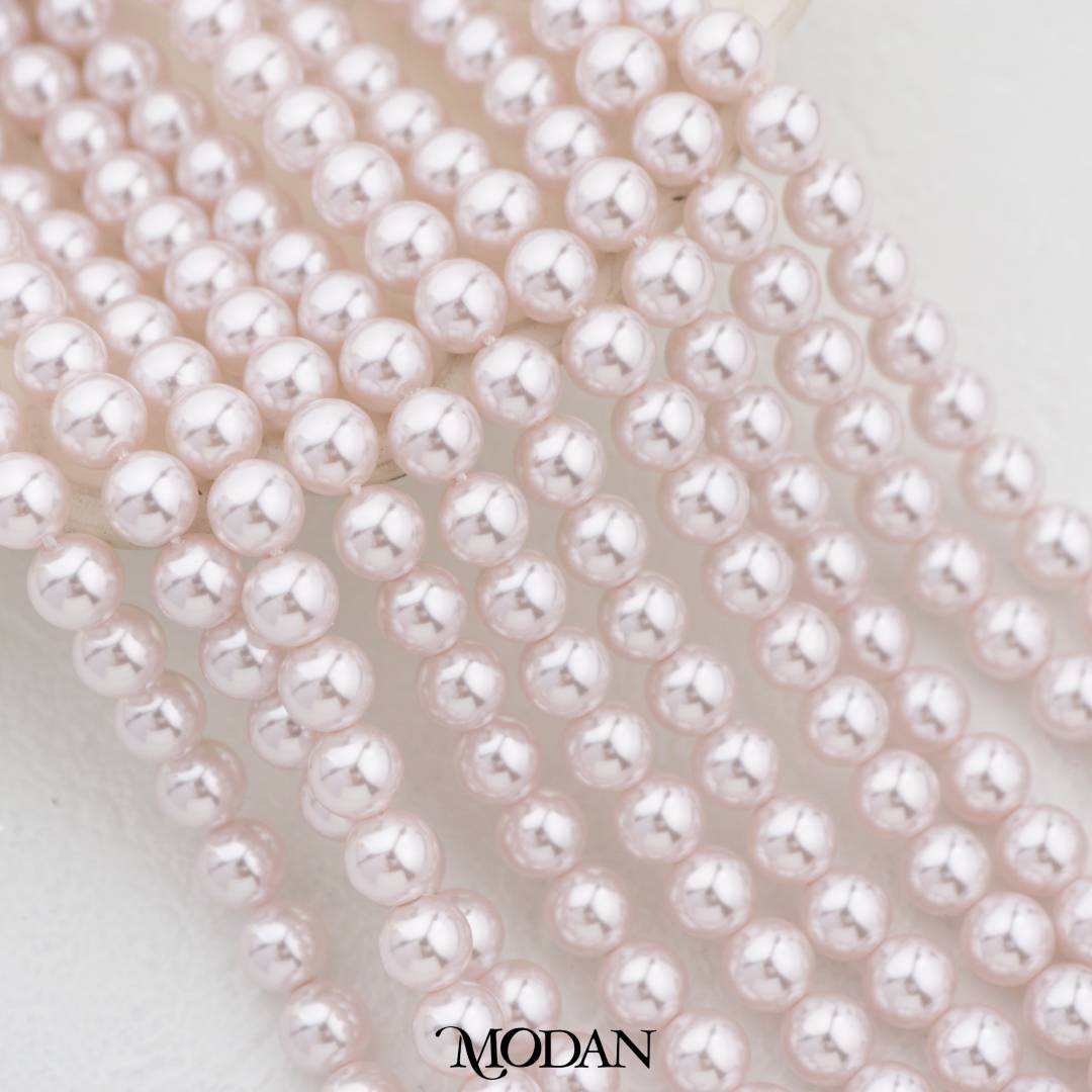 Shell Pearl 6mm Beads For DIY Jewelry Accessories Manik Mutiara White Pink Gold Purple Cream Violet Hypoallergenic