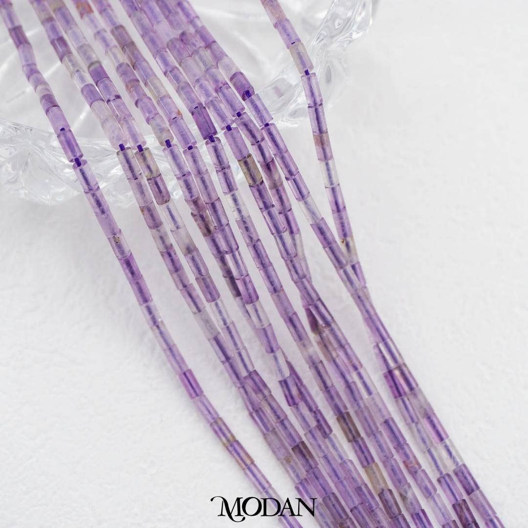 Natural Gemstones 3mm Beads Flat Tube DIY Jewelry Accessories Manik Batuan Alam